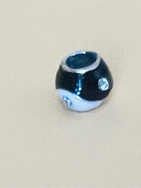 Black & white enamel silver plated ying Yang Bracelet charm